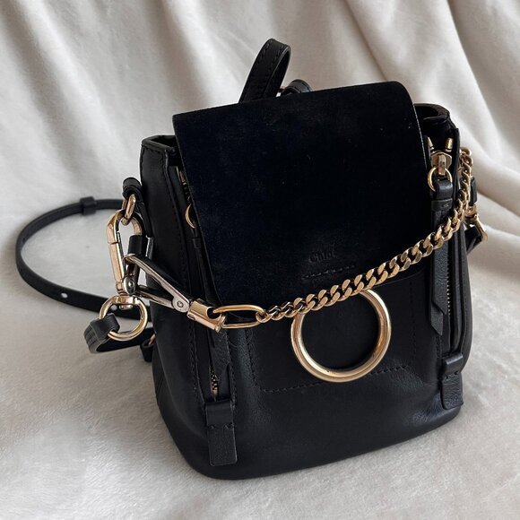 (Authentic) Chloe Mini Faye Backpack in Black main image 4